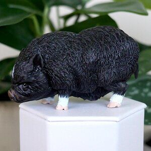 Vietnamese Pot‎ Bellied Pig Figure - Hand Painted & Collectible Farm Figurine